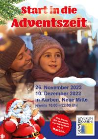 Am 26. November und 10. Dezember  „Start in die Adventszeit“ in Karbens Neuer Mitte